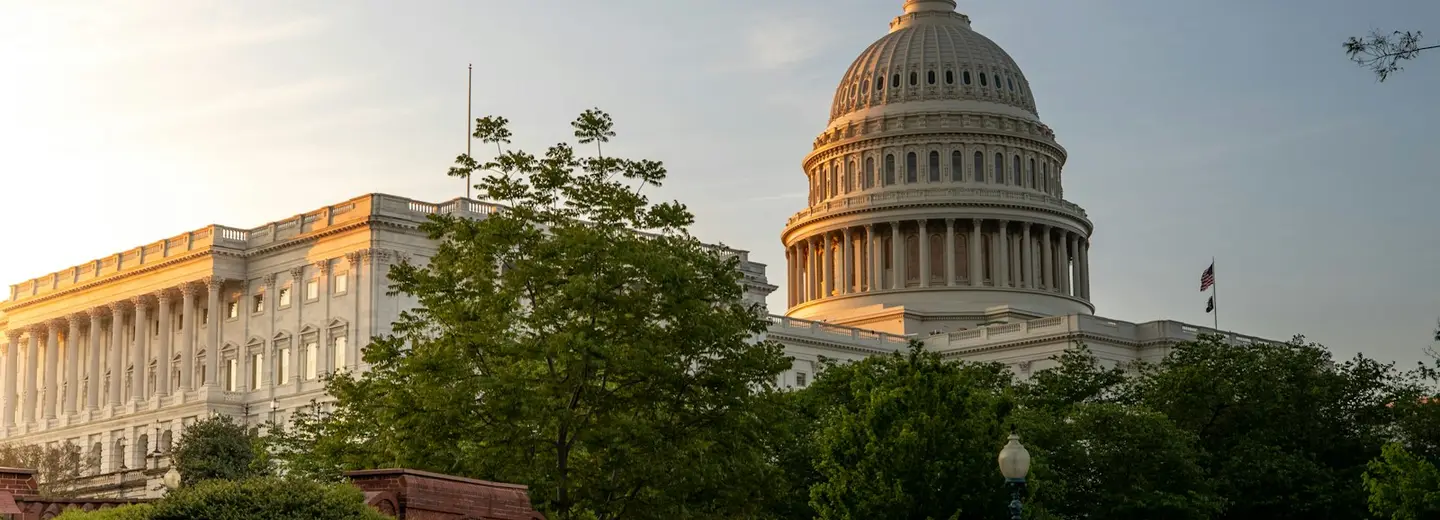 The United States Capitol at golden hour