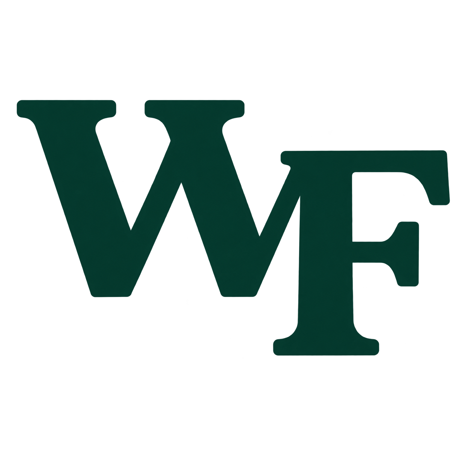 Working Figures logo, green WF monogram